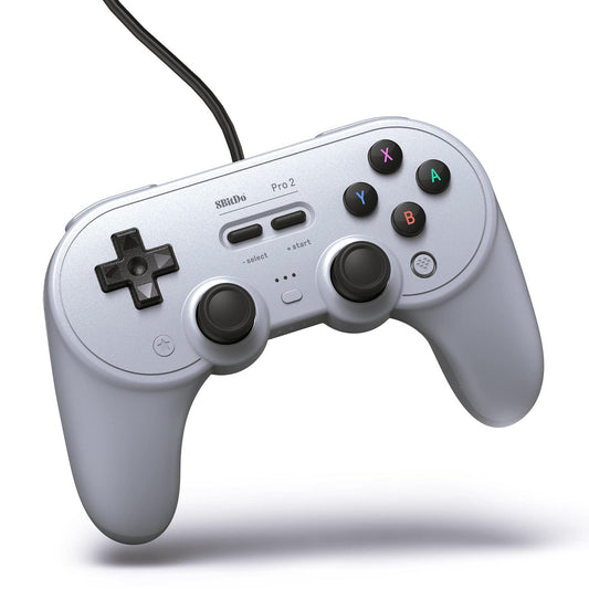 8BitDo Pro 2 Wired Controller for Switch  Windows  Steam Deck & Raspberry Pi (Gray Edition)