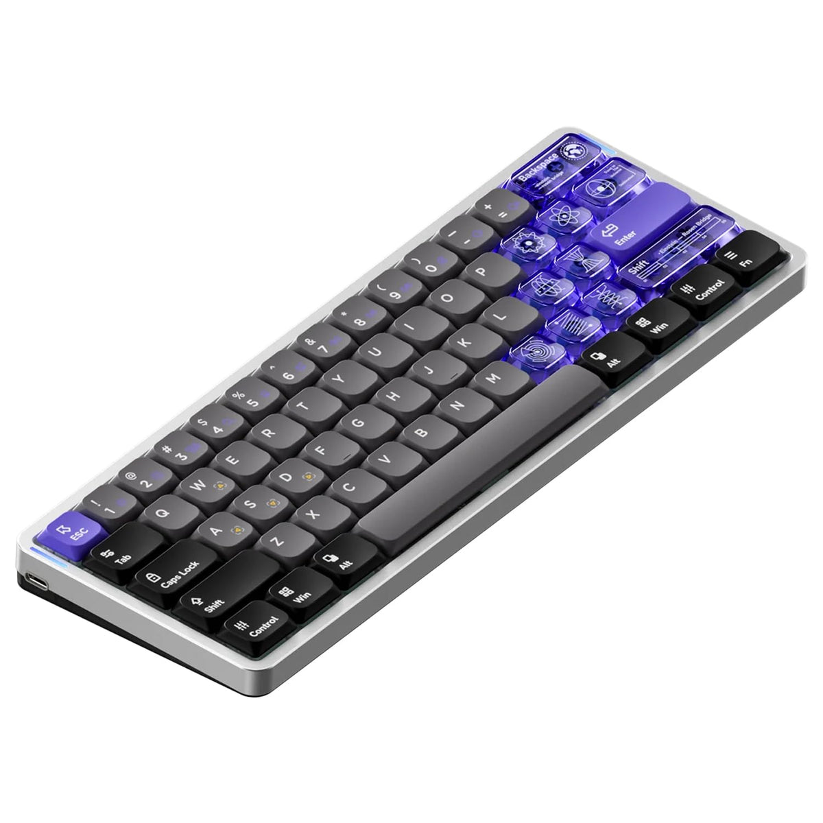 nuphy Air60 HE Magnetic Switch Gaming Keyboard 61 Keys Wired Keyboard  60% Compact Actuation Point Adjustable  8K Hz Polling Rate Hall Effect Switches keyboared Low-Profile Magnetic Jade Switch