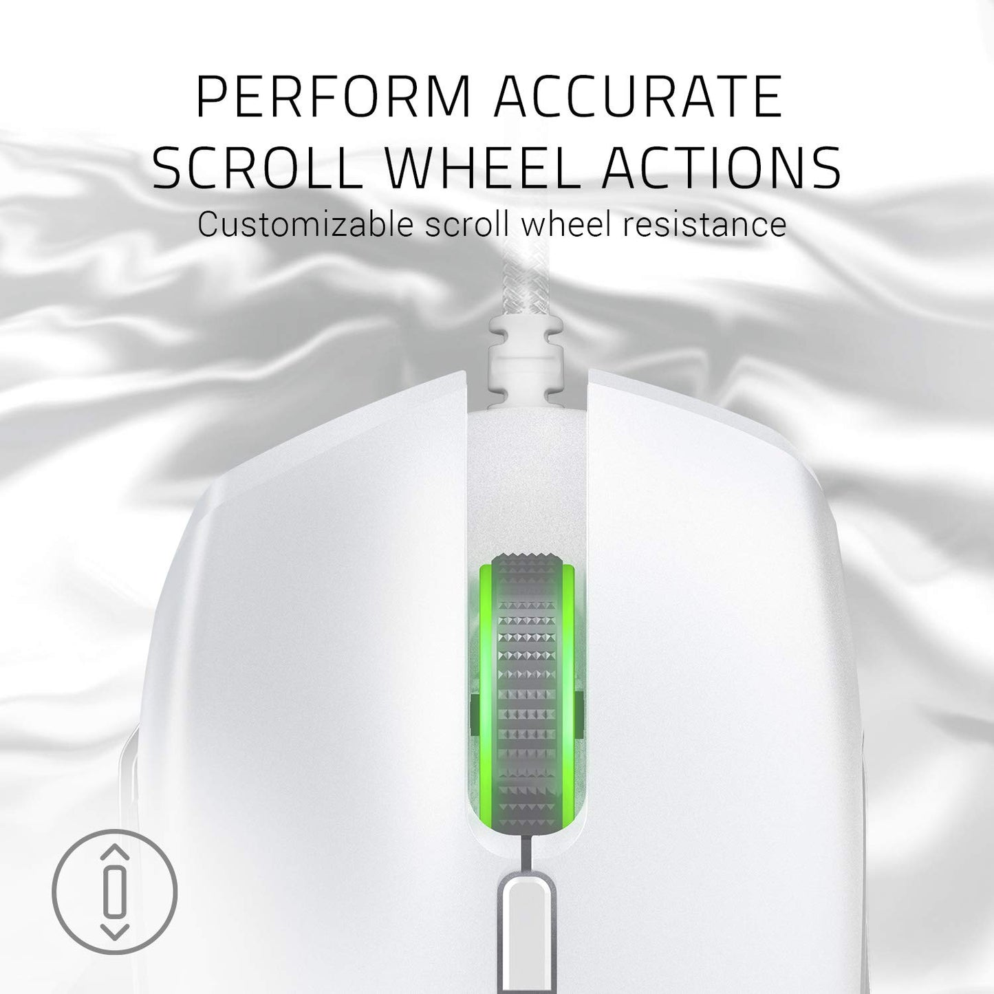 Razer Basilisk Gaming Mouse - 16,000 DPI, Chroma RGB, 8 Programmable Buttons, Mercury White, Model RZ01-02330300-R3M1