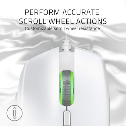 Razer Basilisk Gaming Mouse - 16,000 DPI, Chroma RGB, 8 Programmable Buttons, Mercury White, Model RZ01-02330300-R3M1