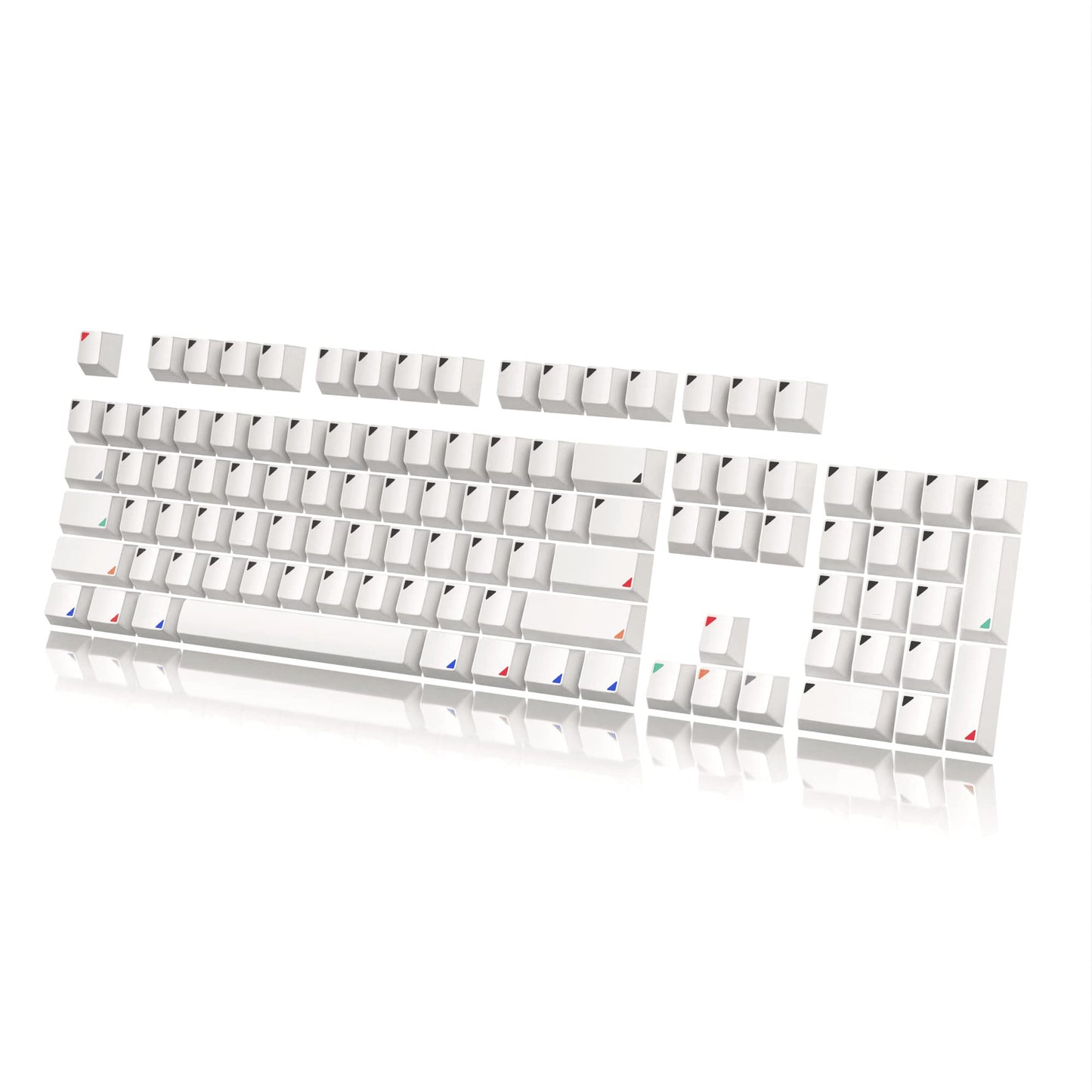 HK Gaming Custom Keycaps Set - 139 Keys Dye Sublimation PBT, Cherry Profile, ANSI US-Layout, Triangle Color, Compatible with MX Switches