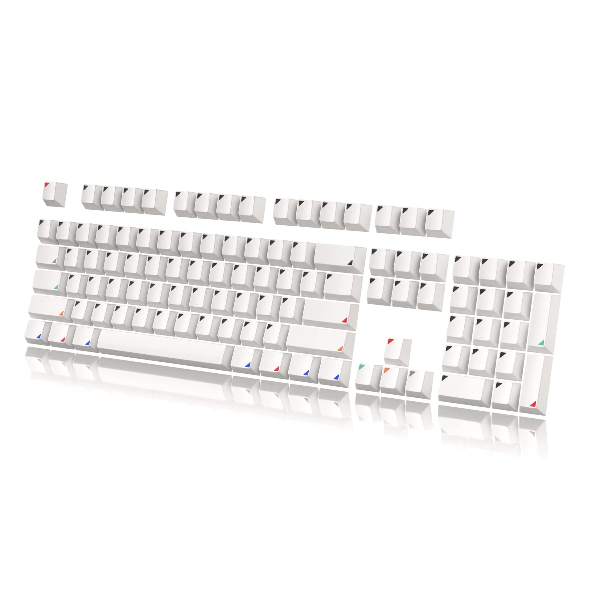 HK Gaming Custom Keycaps Set - 139 Keys Dye Sublimation PBT, Cherry Profile, ANSI US-Layout, Triangle Color, Compatible with MX Switches