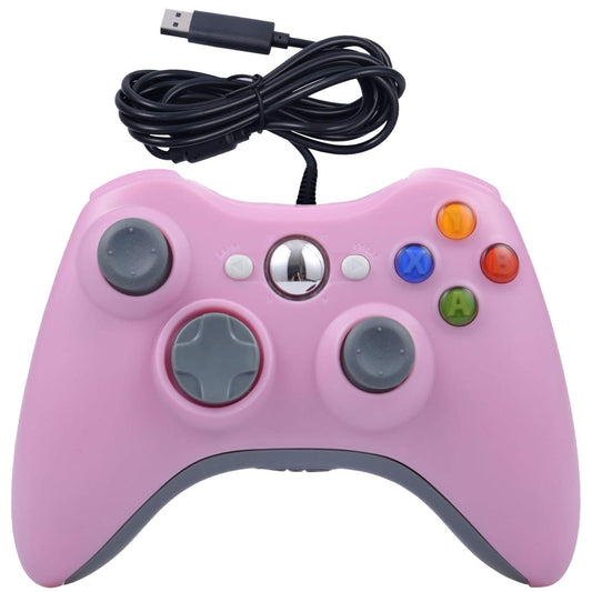 ONE250 USB Wired Game Pad Controller  Compatible with Xbox 360  Xbox 360 Slim  Windows PC - Replacement USB Wired Gamepad (Pink)