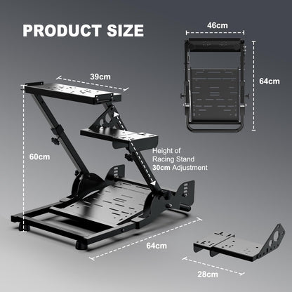 PXN Racing Wheel Stand with Shifter Mount for V10 V99 T300RS G27 G920 - Black