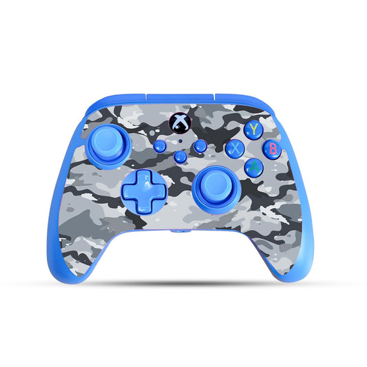 Gaming Skin Compatible with PowerA Xbox Series X|S Enhanced Wired Controller - Gray Camouflage - Premium 3M Vinyl Protective Wrap Decal Cover - Easy to Apply | Crafted in The USA by MightySkins