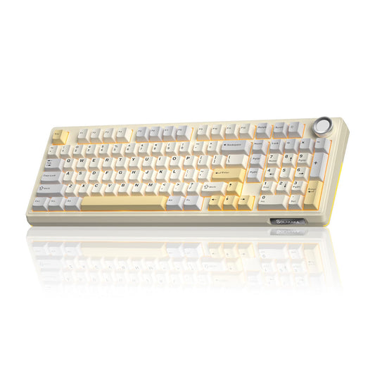 SOLAKAKA KI99 Pro 96% Wireless Mechanical Gaming Keyboard  Creamy Keyboard with Number Pad  Hot-Swappable Pre-Lubed Switches  Gasket Structure RGB Keyboards for Gamer/PC/Laptop(Beige White)