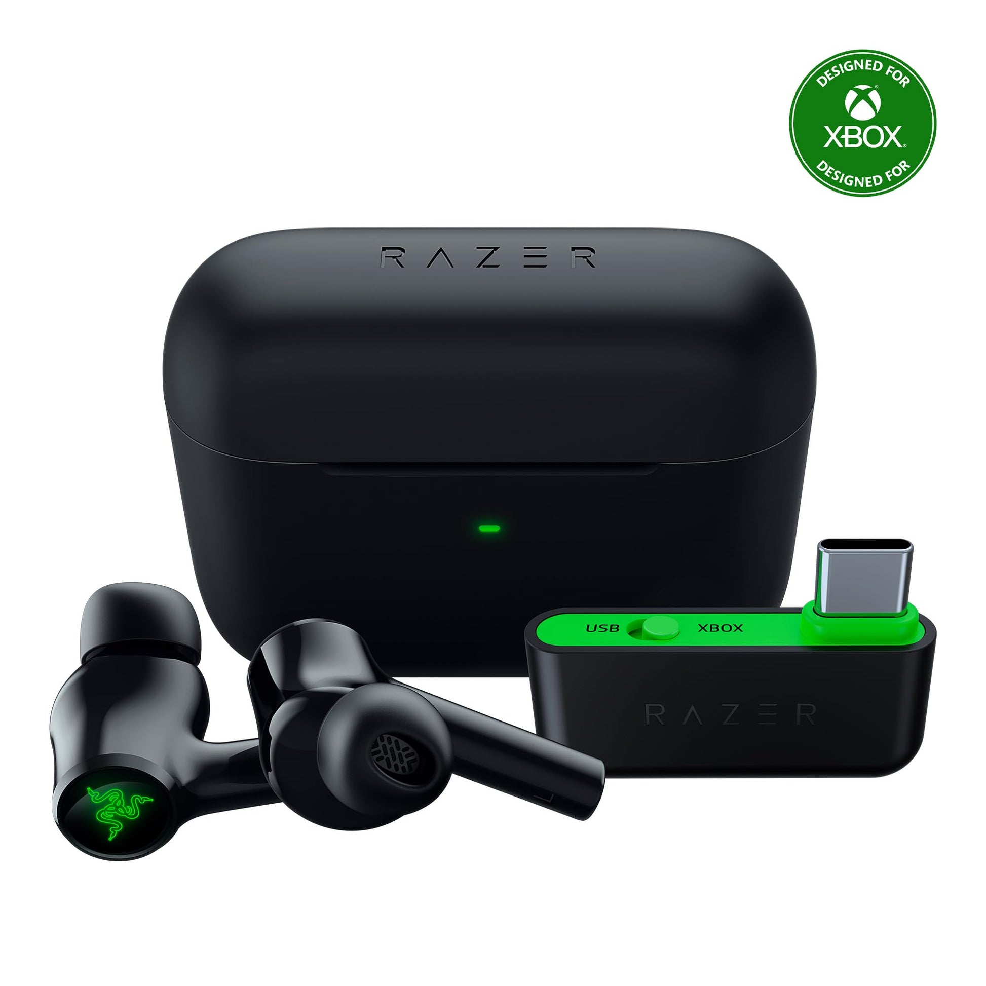 Razer Hammerhead HyperSpeed Wireless Gaming Earbuds - ANC, Bluetooth 5.2, 30 Hr Battery, Black, Model RZ12-03820200-R3U1