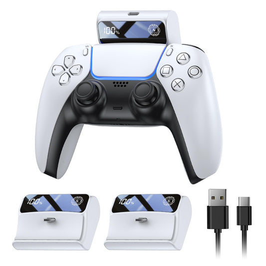 FASTSNAIL Rechargeable Battery Pack for PS5 Controller, LED Display 2 Pack 7400mWh Fast Charging for PlayStation 5 DualSense Bat