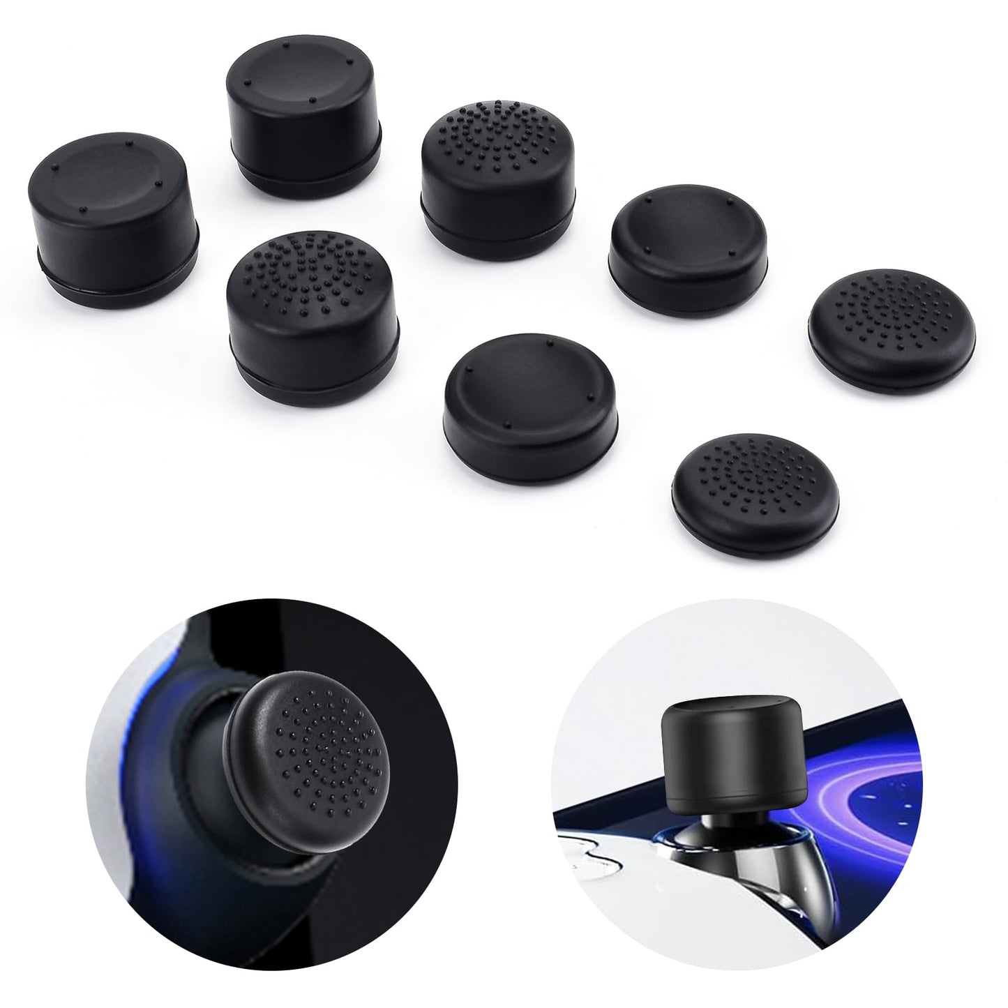 DLseego Thumb Grips Caps for PlayStation Portal  Full Protection Anti-Slip & Anti-Scratch Anti-Fingerprint Protective Cover 8 Thumb Stick Caps for PlayStation Portal Remote Player - Black