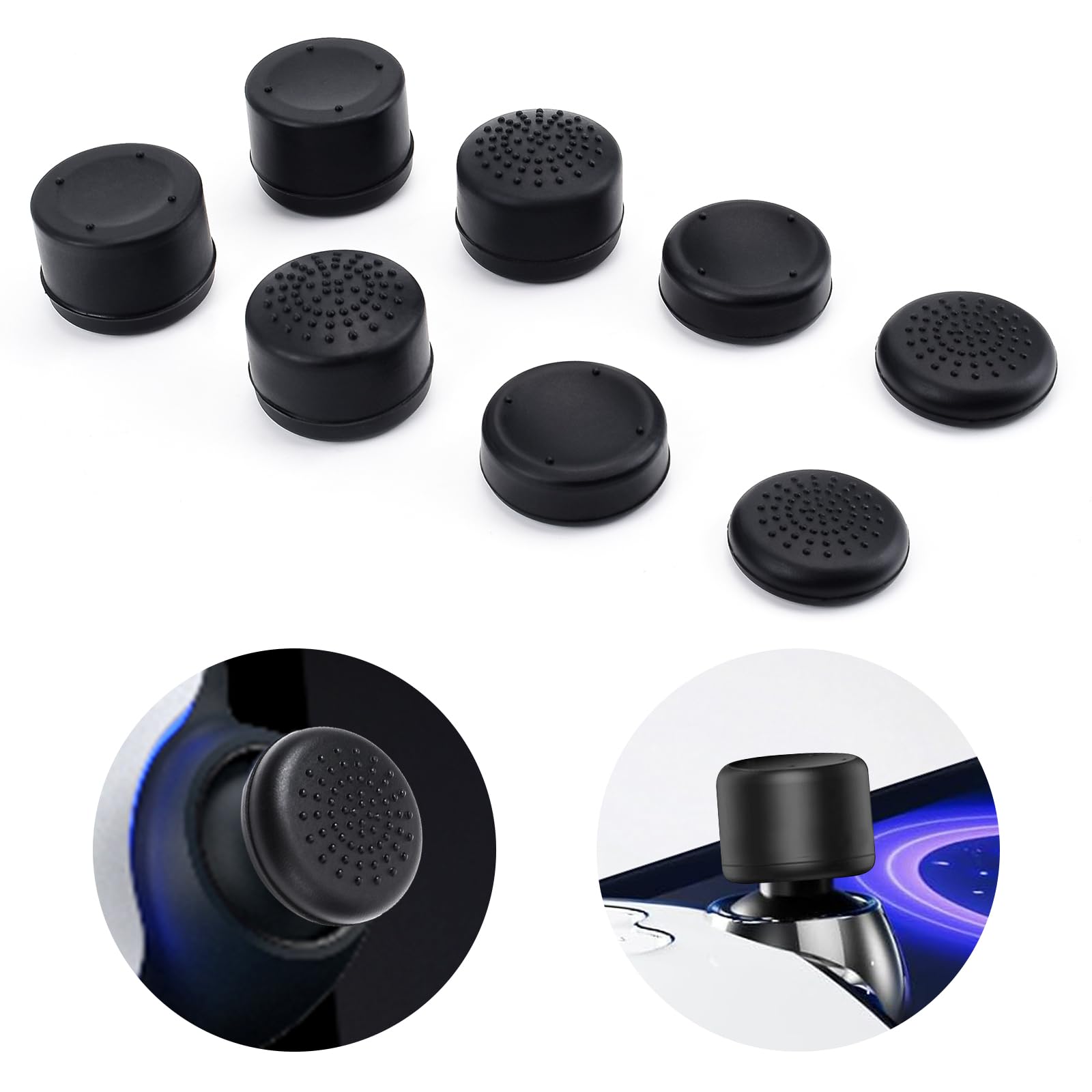 DLseego Thumb Grips Caps for PlayStation Portal  Full Protection Anti-Slip & Anti-Scratch Anti-Fingerprint Protective Cover 8 Thumb Stick Caps for PlayStation Portal Remote Player - Black