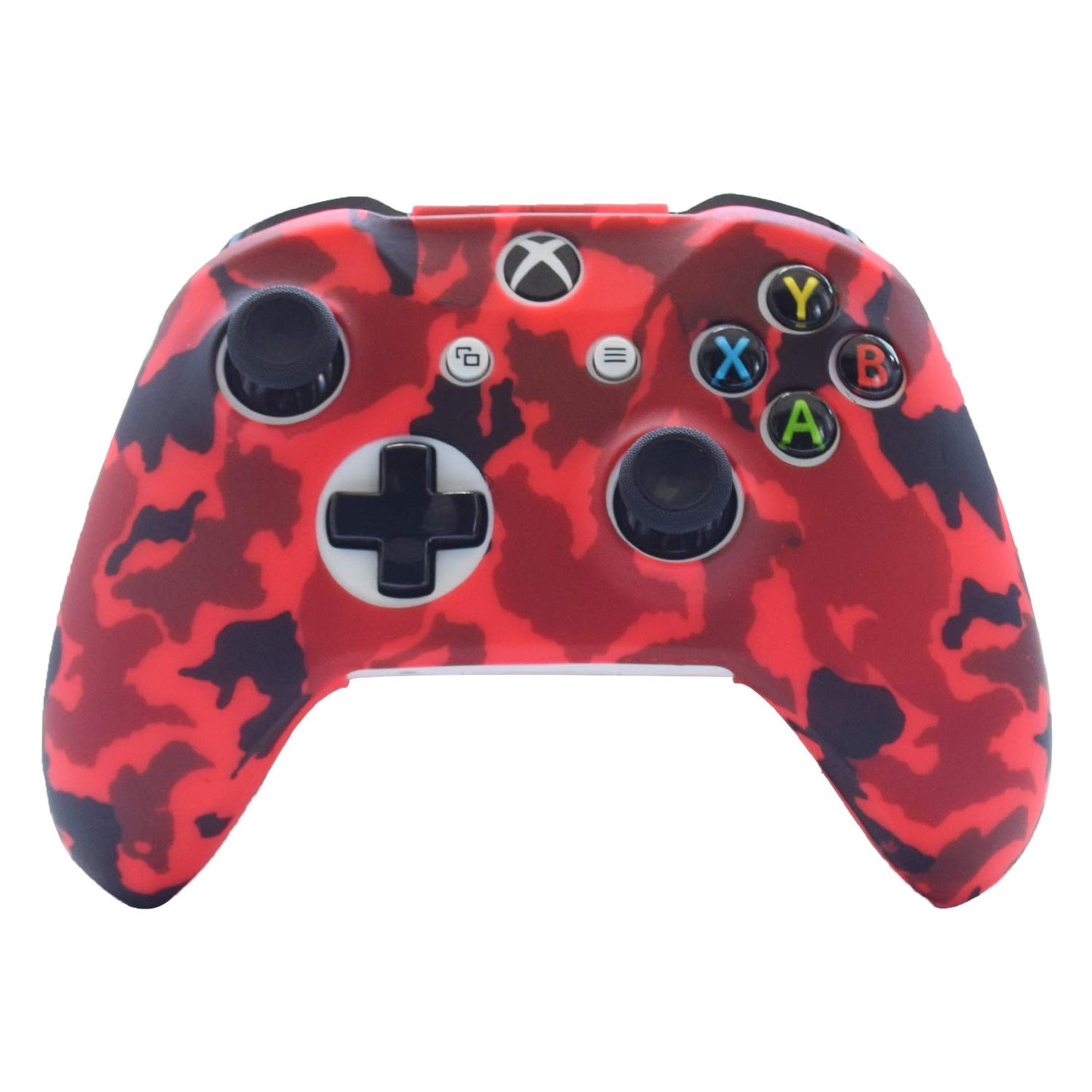 Hikfly Silicone Gel Controller Cover for Xbox One/S/X - 2 Camouflage Covers & 8 Thumb Grip Caps - Blue/Red