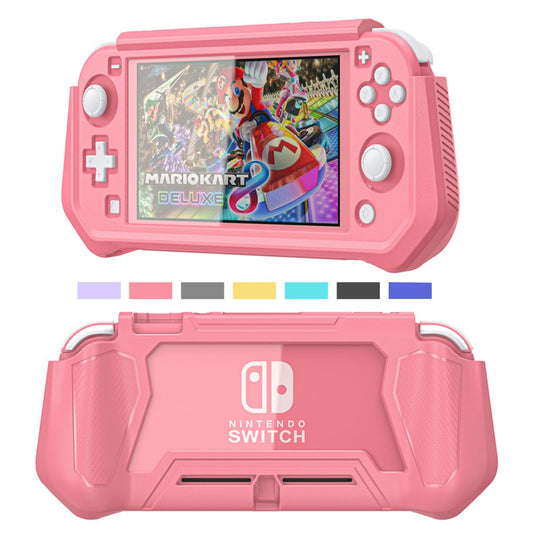 iNOTOGG Compatible with Nintendo Switch Lite Screen Protector Case Cover with Hand Grip  Detachable Protective Case with Shockproof and Anti-Scratch Design for Nintendo Switch Lite  Coral