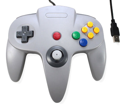 3rd Party N64 Retro USB Wired Controller for PC and MAC - Grey, Model 898456659350