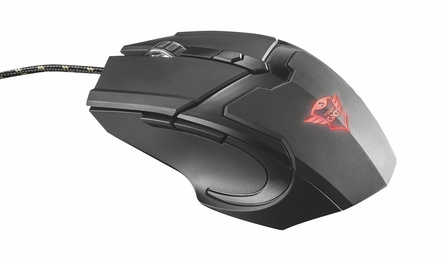Trust Gaming GXT 101 Gaming Mouse - 600-4800 DPI, 6 Buttons, Black, Model 21231