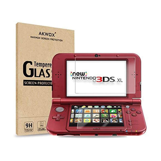 (2 in 1) Tempered Glass Screen Protector + HD Clear stone PET Screen Protective Filter Compatible with 3DS XL/New 3DS XL