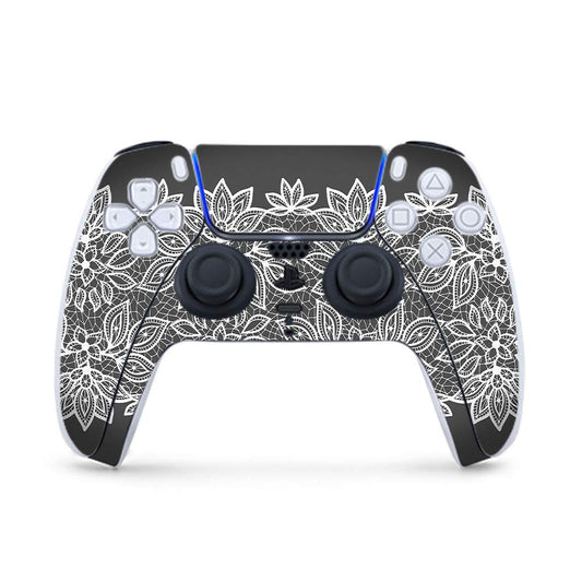MightySkins Gaming Skin for PS5 / Playstation 5 Controller - Floral Lace | Protective Viny wrap | Easy to Apply and Change Style | Made in The USA