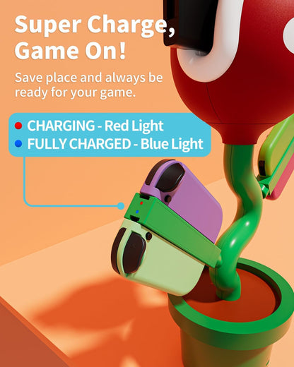 POWKONG Switch TV Dock - Charging Dock for Nintendo Switch & OLED, 4K HDMI, Red & Green, Model YM06