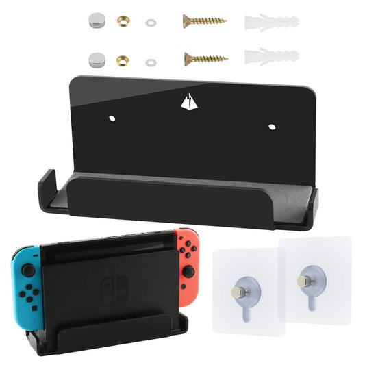 TXEsign Floating Wall Mount for Nintendo Switch, Black, 7.12L x 3W x 2.5H