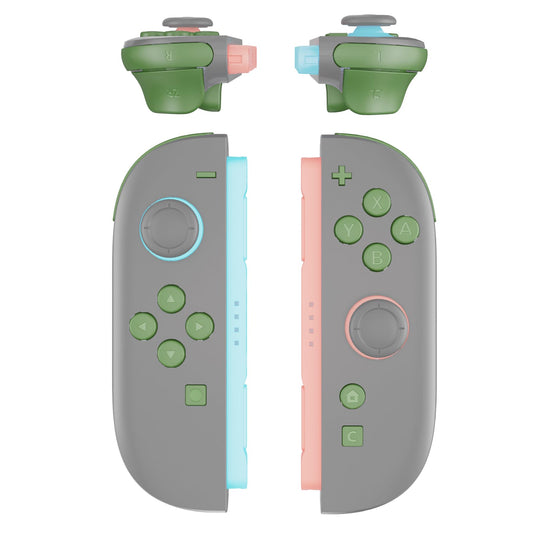 eXtremeRate DIY Replacement Full Set Buttons for Joycon 2  Custom ABXY Direction Keys Dpad + - C Home Capture Release L R ZR ZL Trigger Buttons for Nintendo Switch 2 Controller - Matcha Green