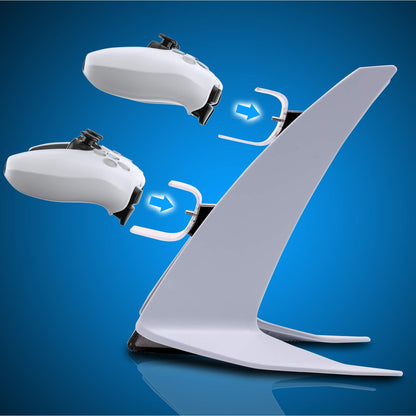 HEATFUN PS5 Controller Charger Station - White, LED Light, Includes Charger Cable, Model TP5-0557