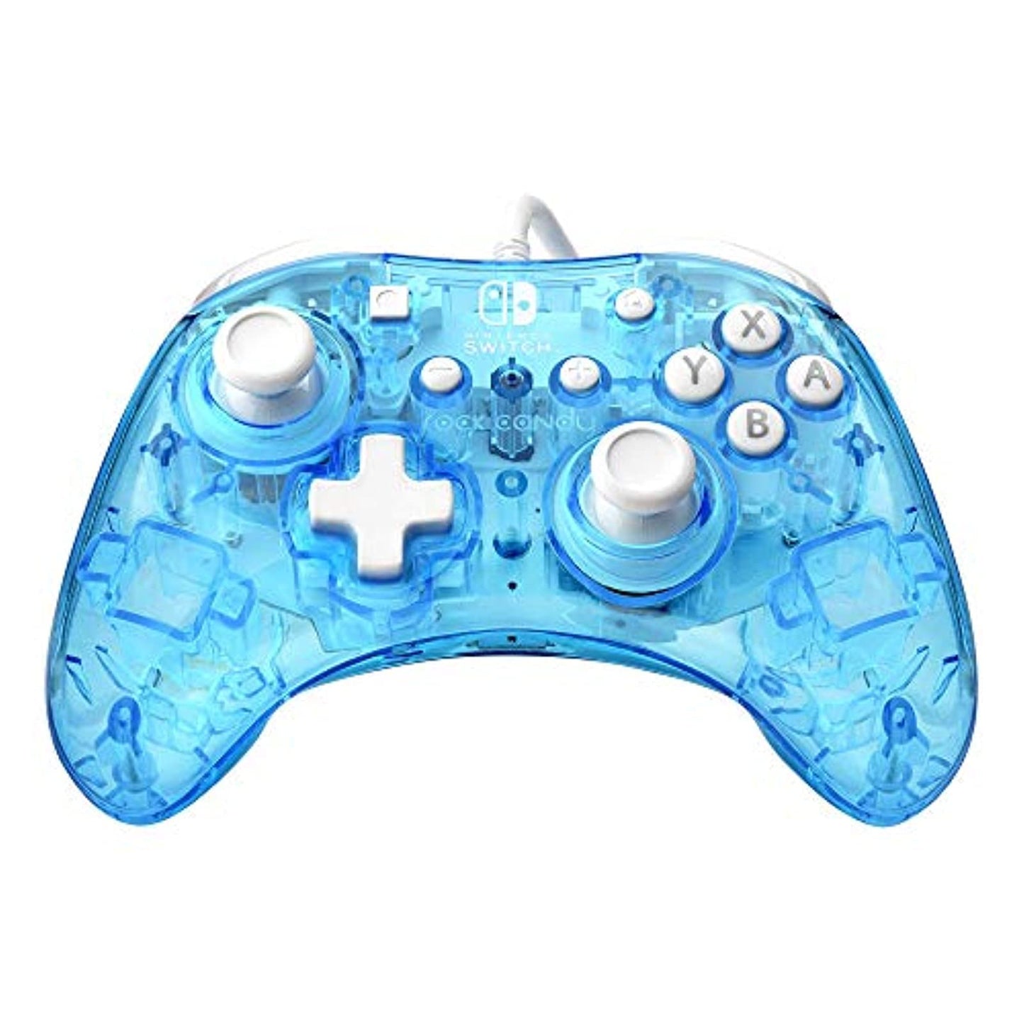 PDP Rock Candy Wired Gaming Switch Pro Controller - Blu-merang Blue / Clear - Licensed by Nintendo - OLED Compatible - Compact, 
