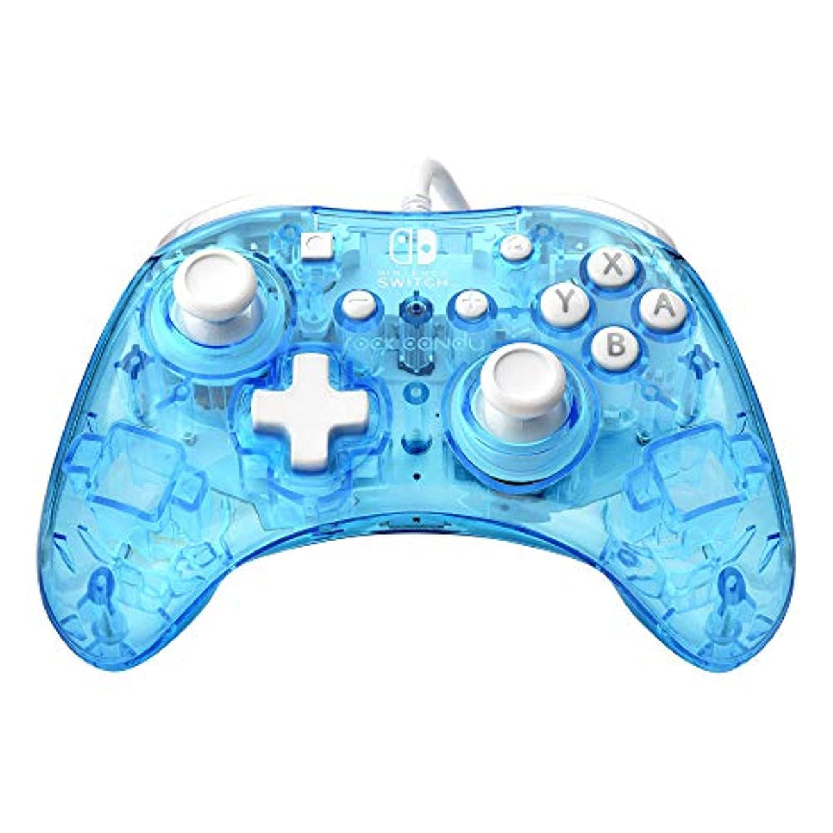 PDP Rock Candy Wired Gaming Switch Pro Controller - Blu-merang Blue / Clear - Licensed by Nintendo - OLED Compatible - Compact, 