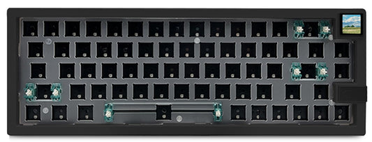 ZMX GMK67S 65% Gasket Mount Wireless Mechanical Keyboard - Hot Swap PCB, BT5.0/2.4G, Custom RGB, TFT-LCD Screen, Black