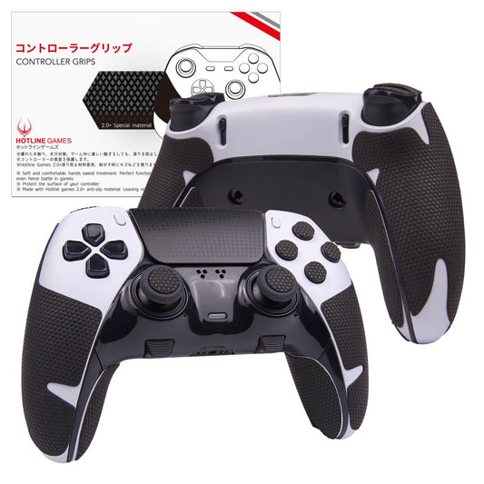 HOTLINEGAMES 2.0 Plus Controller Grip Compatible with PS5 Dualsense Edge Controller Controllers Grips Tape  Anti-Slip  Sweat-Absorbent  Easy to Apply (for Handle Grips+Buttons+control buttons)