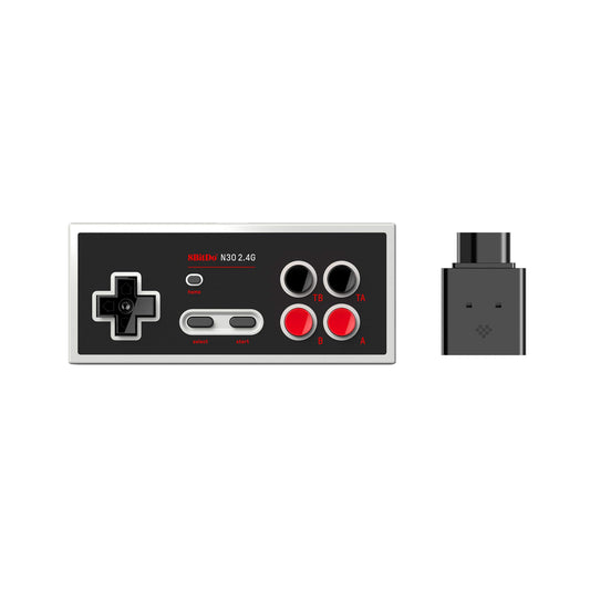 8Bitdo N30 Wireless Gamepad for NES - 2.4G Connection, Black, Model 6922621501220