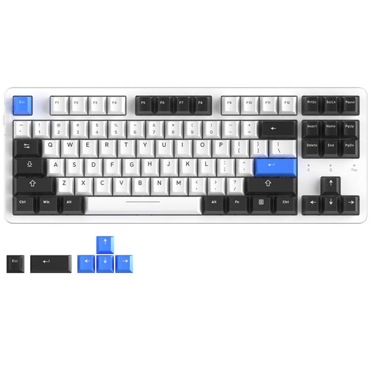 DAREU EK87 PRO Wireless Mechanical Keyboard, TKL, RGB, Hot-Swappable, Cloud Switch, White Blue