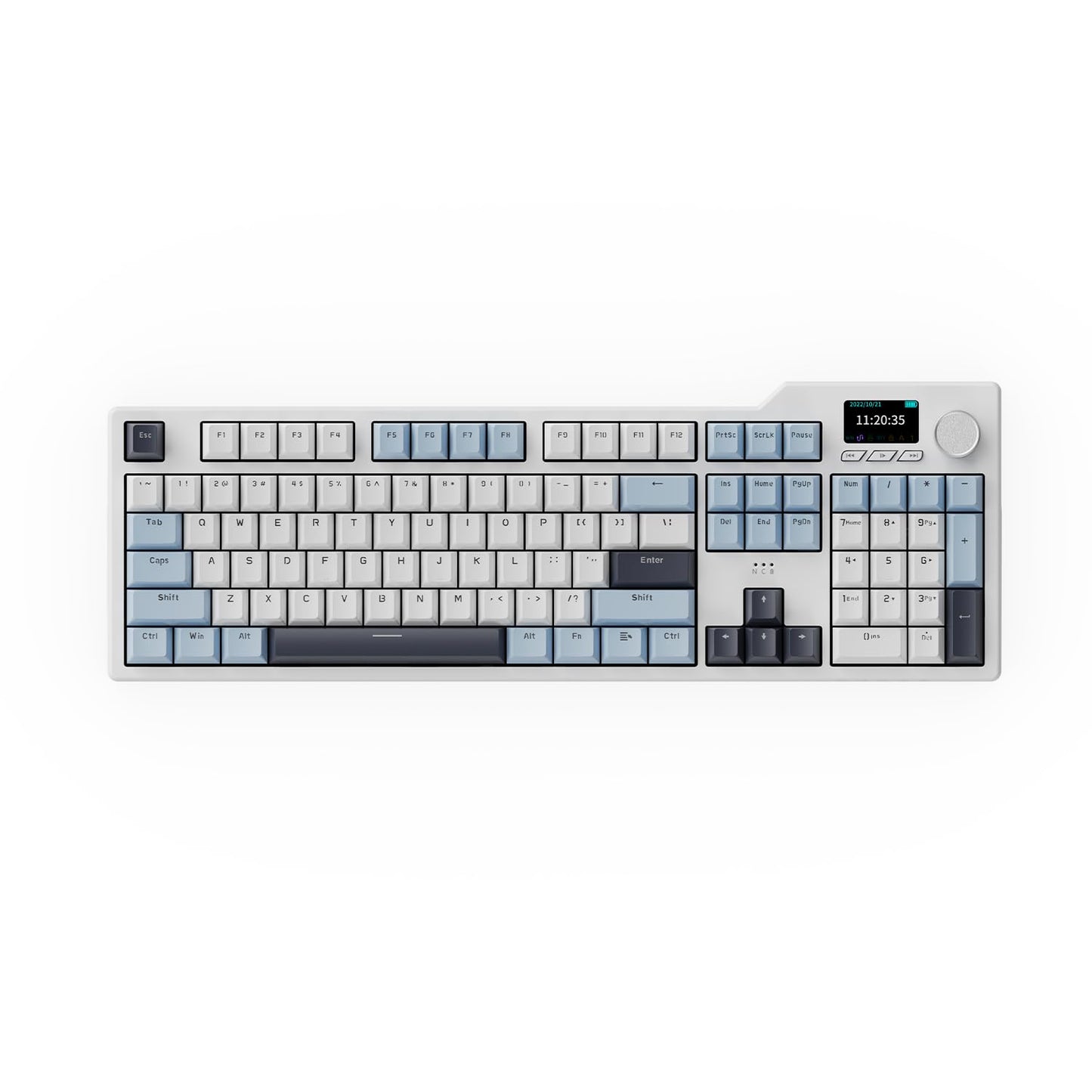 DAIDAI  AJAZZ AK35I V3 Full Size Hot Swap Mechanical Gaming Keyboard with Screen & Knob 2.4G/BT/USB-C Gasket Keyboard FR4 Plate 