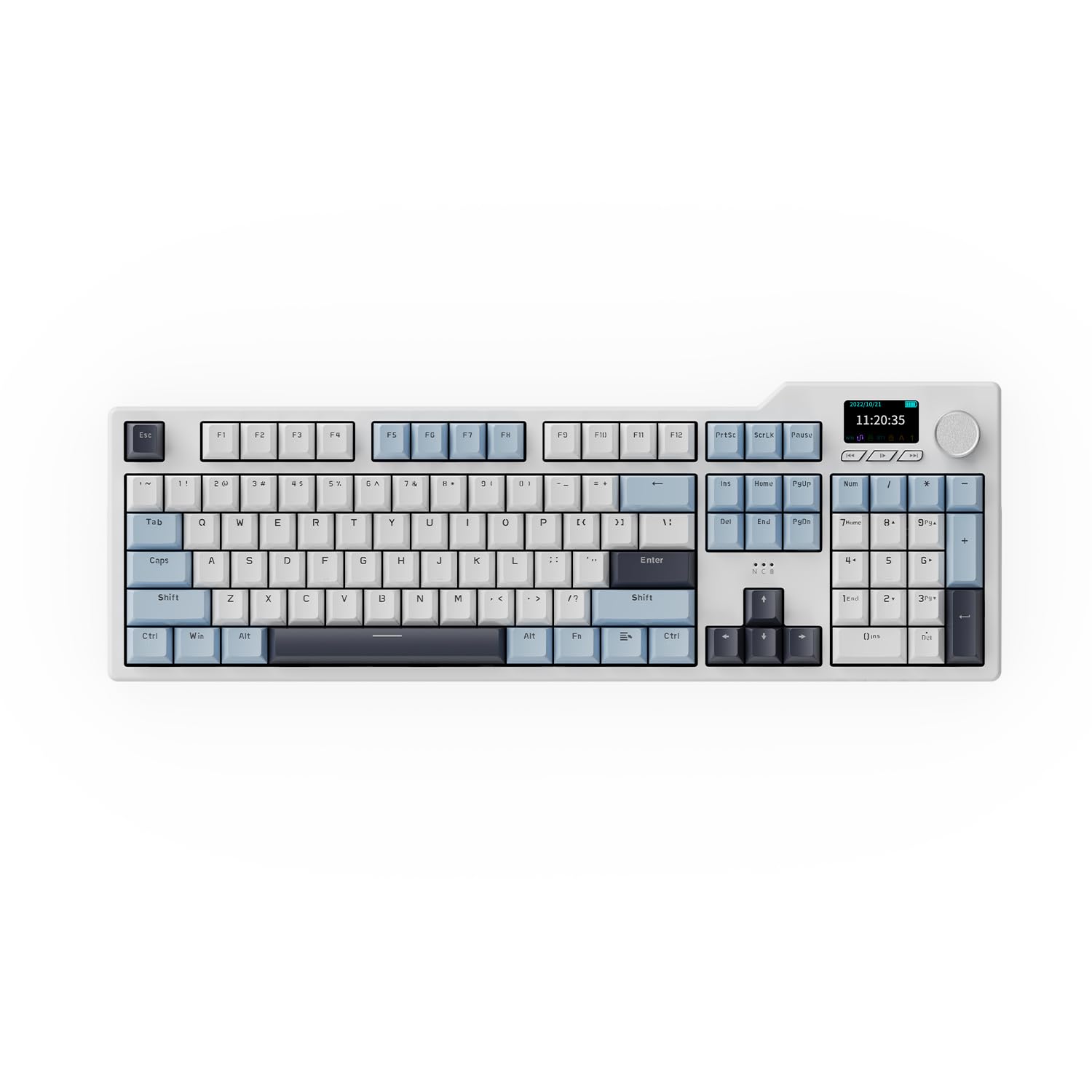 DAIDAI  AJAZZ AK35I V3 Full Size Hot Swap Mechanical Gaming Keyboard with Screen & Knob 2.4G/BT/USB-C Gasket Keyboard FR4 Plate 