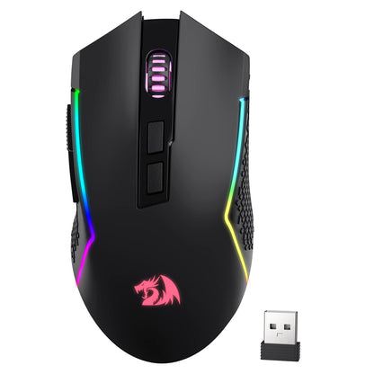 Redragon M693 Wireless Gaming Mouse - 8000 DPI, 3-Mode Connection, 7 Macro Buttons, Black, Standard Size for PC/Mac/Laptop