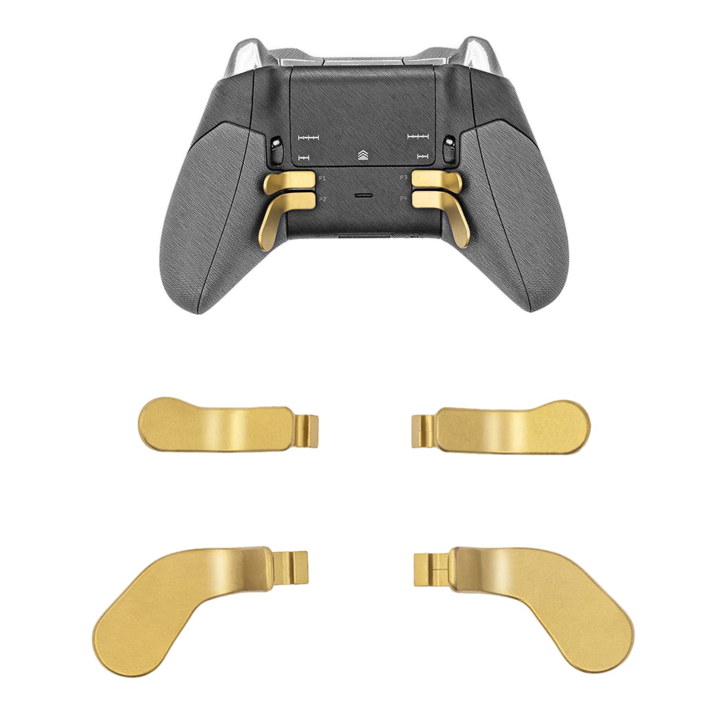 Mcbazel Metal Stainless Steel Paddles Trigger for Xbox Elite/Elite 2  Replacement Parts Accessories Kits Metal Paddles Compatible with Xbox Elite/Elite 2 Controller - 4 Pcs (Gold)
