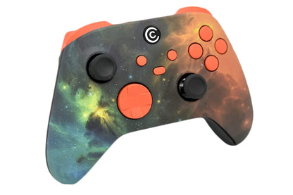 Custom Controllerzz Wireless Controller for PC, Windows, Series X/S & One - Vibrant Universe & Orange Inserts