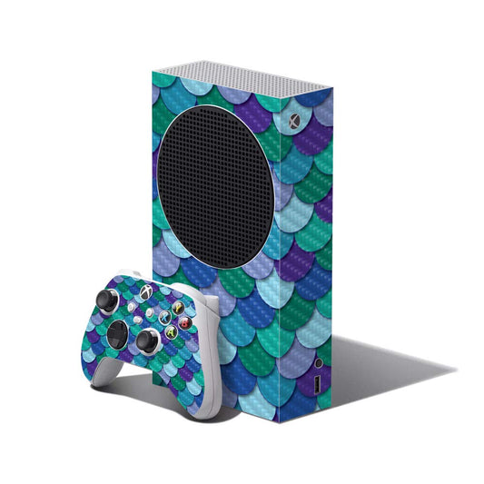 MIGHTY SKINS Carbon Fiber Skin Compatible with Xbox Series S Bundle - Blue Scales | Protective  Durable Textured Carbon Fiber Finish | Easy to Apply and Change Styles | Made in The USA