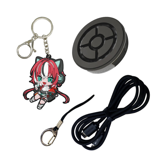 megacom DuoMon3 Auto Catcher - Dual Accounts, IPX7 Waterproof, 65ft Bluetooth, USB-C/Wireless Charging, Keychain, Black