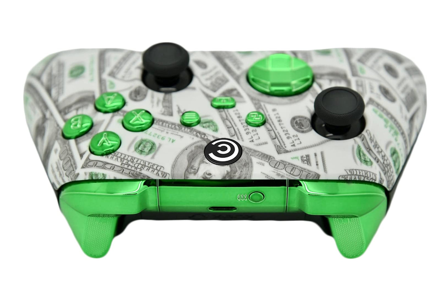 Custom Controllerzz Wireless Controller for Xbox Series X/S & PC - Money & Green Chrome Inserts