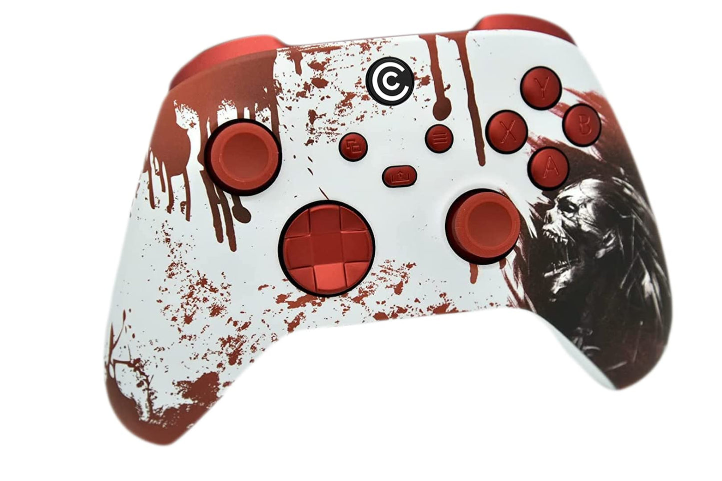 Custom Controllerzz Wireless Controller for Xbox & PC - Bloody Zombie w/Red Inserts - Designer Series