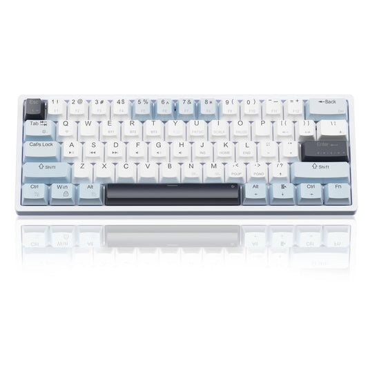 SOLAKAKA SK961 Wireless Mechanical Keyboard with RGB Backlight Tri-Mode Bluetooth/Wired/2.4GHz Wireless 60 Percent Keyboard Programmable Wireless Gaming Keyboard Red Switch  1-whiteblue-redswitch