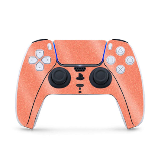 MightySkins Glossy Glitter Gaming Skin for PS5 / PlayStation 5 Controller - Solid Salmon | Durable High-Gloss Glitter Finish | Easy to Apply and Change Style | Made in The USA