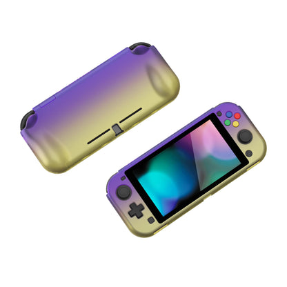 PlayVital ZealProtect Case for Nintendo Switch Lite - Ergonomic Grip, Shock-absorbent, Screen Protector, Gradient Purple Yellow