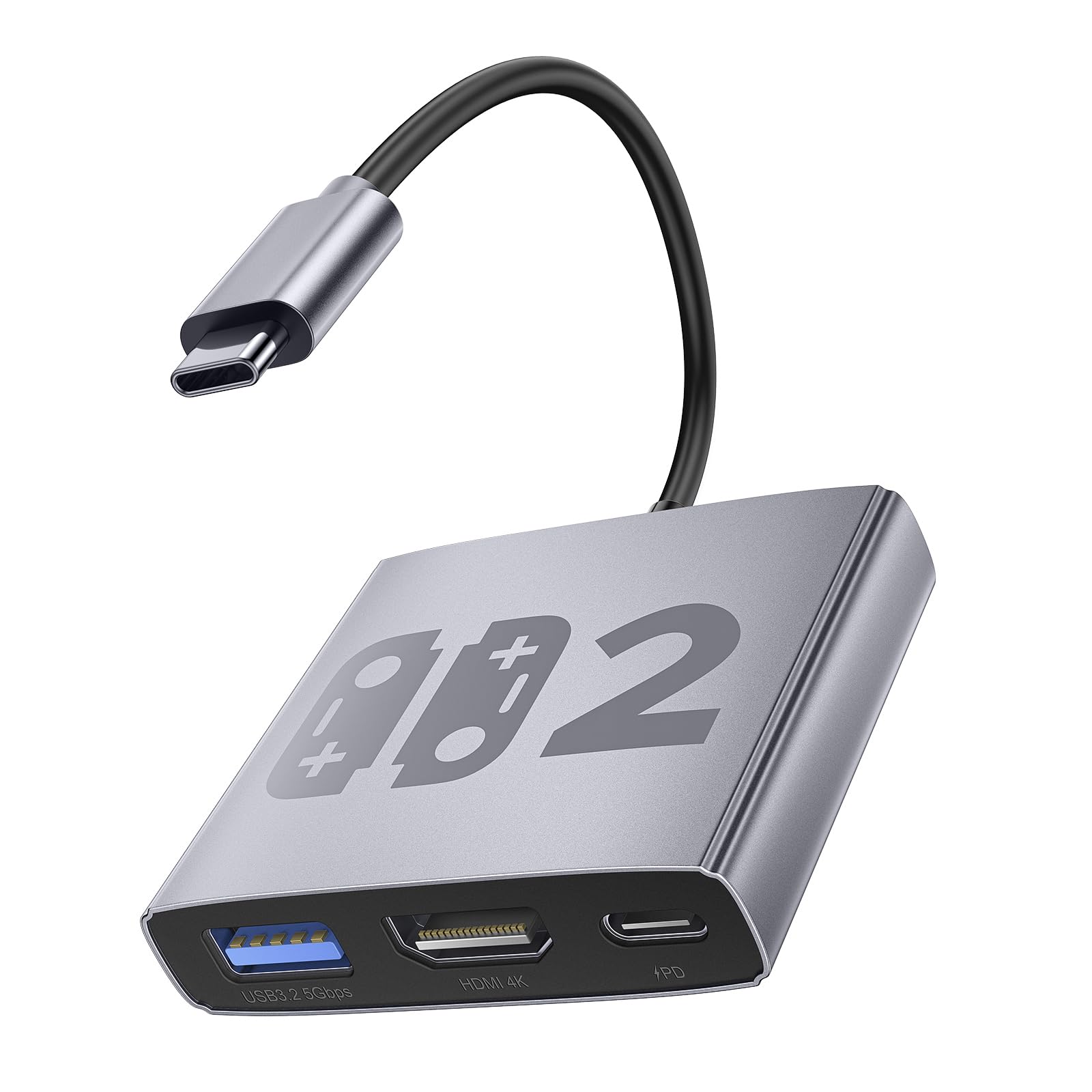 Aluminum Alloy 3-in-1 Switch 2 Dock  Bemkiru Portable Travel Dock for Nintendo Switch 2/Switch/OLED/ROG Ally/Legion GO  Switch 2 TV Docking Station Adapter with HDMI 4K@60Hz  USB 3.2 and PD 100W