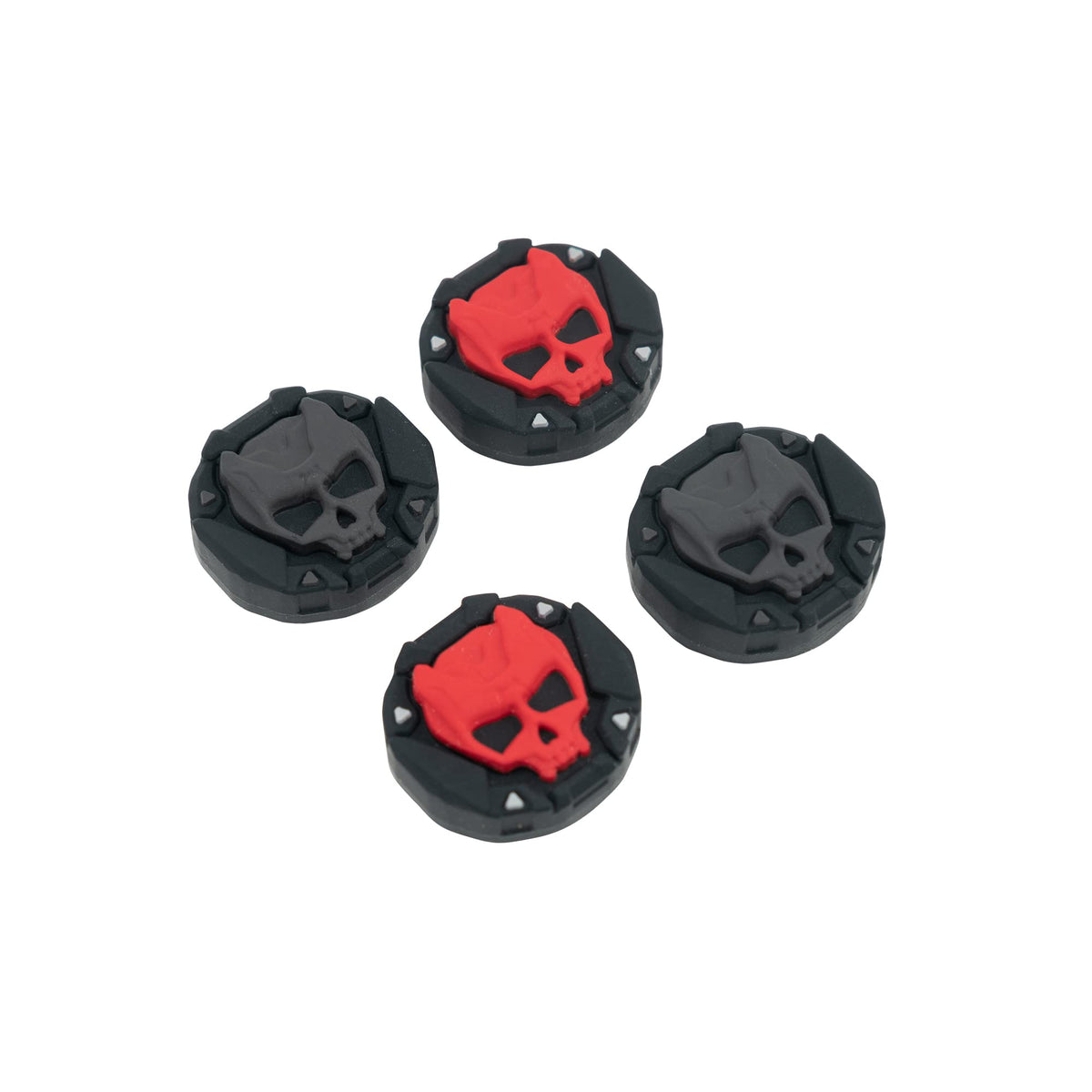 GeekShare Halloween Skull Thumb Grip Caps for Playstation 5 Controller  Thumbsticks Cover Set Compatible with Switch Pro Controller and PS4 PS5 Controller  2 Pairs / 4 Pcs (Black & Red)