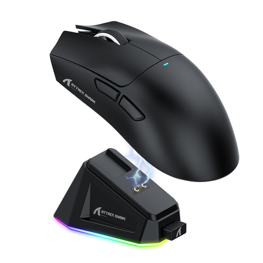 MAGIC-REFINER Attack Shark X11 59g Superlight Wireless Gaming Mouse with Magnetic RGB Charging Dock,BT/2.4G Wireless/Wired Mouse