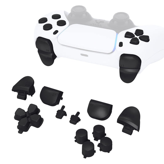 eXtremeRate Replacement D-pad R1 L1 R2 L2 Triggers Share Options Face Buttons  Black Full Set Buttons Compatible with ps5 Controller BDM-010 & BDM-020