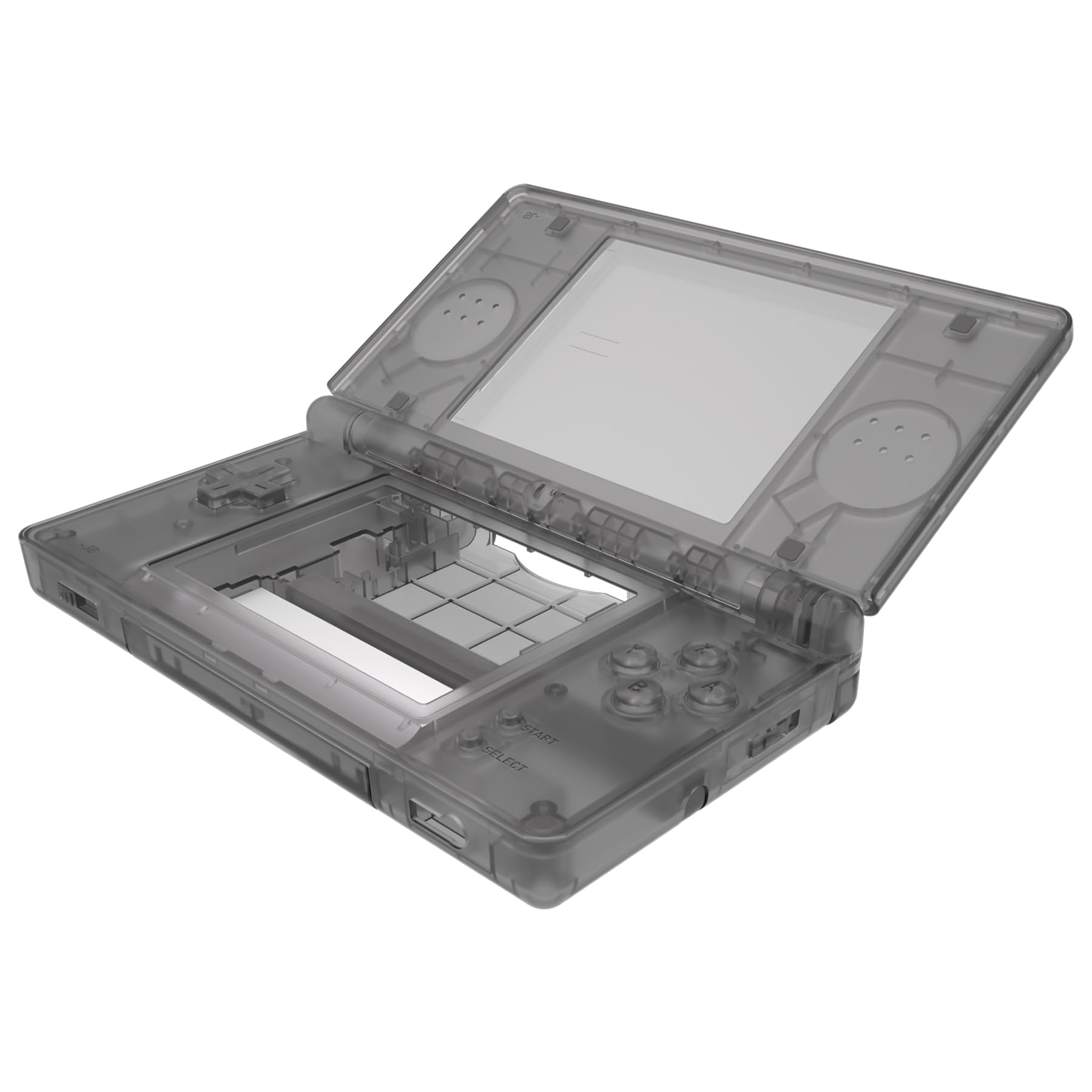 eXtremeRate Clear Black Replacement Full Housing Shell for Nintendo DS Lite  Custom Handheld Console Case Cover with Buttons  Screen Lens for Nintendo DS Lite NDSL - Console NOT Included