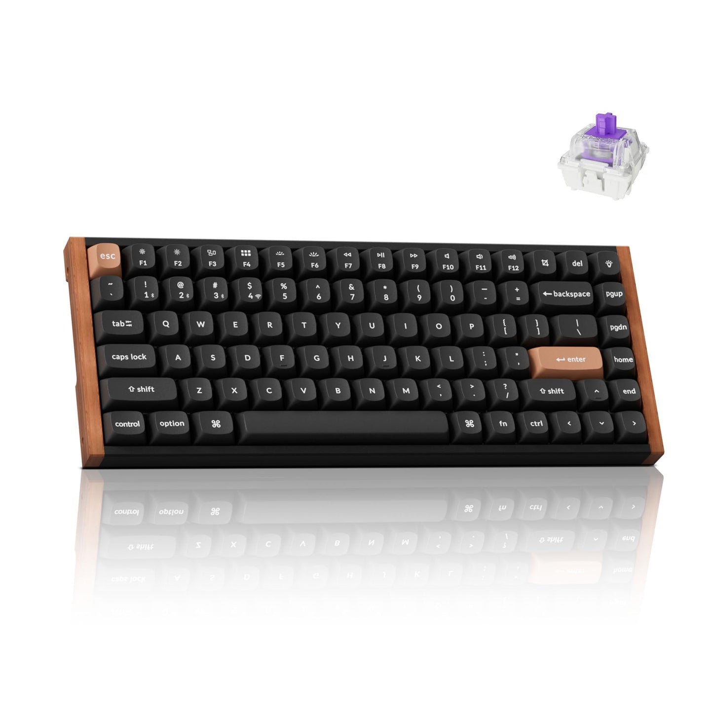 Keychron K2 HE Rapid Trigger Wireless Custom Mechanical Keyboard with Hall Effect Gateron Double-Rail Magnetic Switch  QMK 2.4 GHz Bluetooth 5.2 RGB Compatible with Mac Windows Linux (Aluminum + Wood)