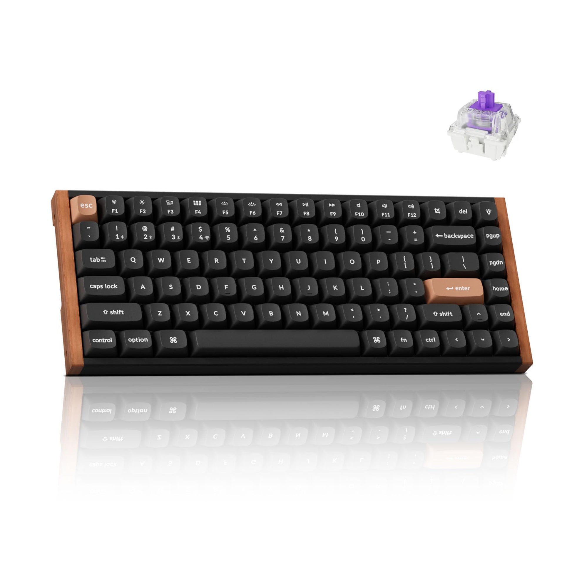 Keychron K2 HE Rapid Trigger Wireless Custom Mechanical Keyboard with Hall Effect Gateron Double-Rail Magnetic Switch  QMK 2.4 GHz Bluetooth 5.2 RGB Compatible with Mac Windows Linux (Aluminum + Wood)