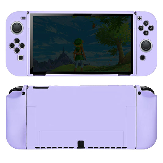 Protective Case for Nintendo Switch OLED 2021  Dockable Silicone Switch OLED Case  Ergonomic Grip Cover Shock-Absorbent & Anti-Scratch Soft Cases Slim Shell Travel Protector  Purple